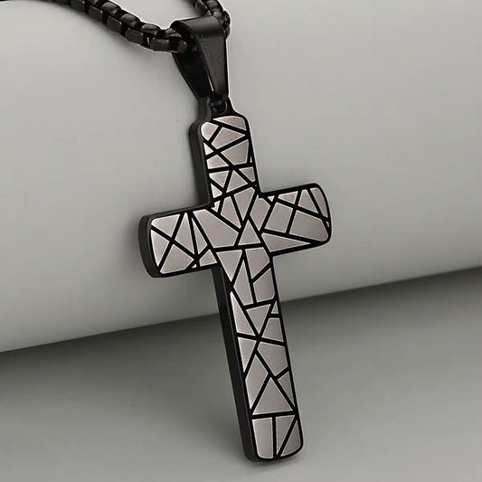 Geometric Cross Necklace