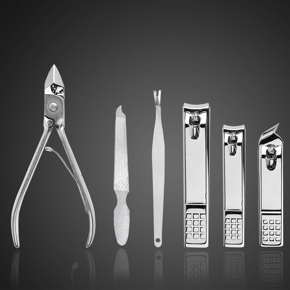 Nail Clippers Set Fingernail and Toenail Clipper Cutters, Manicure Pedicure Kit 18 Pieces Stainless Steel, with Luxurious Travel Case