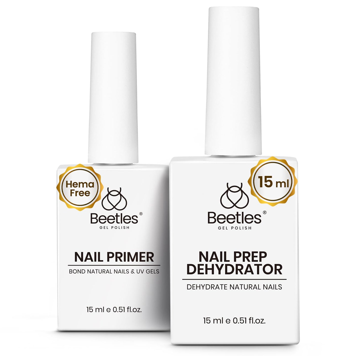 Beetles 2 Pcs 15ml No Wipe Gel Top Coat and Base Coat Set - Shine Finish and Long Lasting, Soak Off LED Nail Lamp Gel Base Top Coat Finish Nail Art Design Manicure