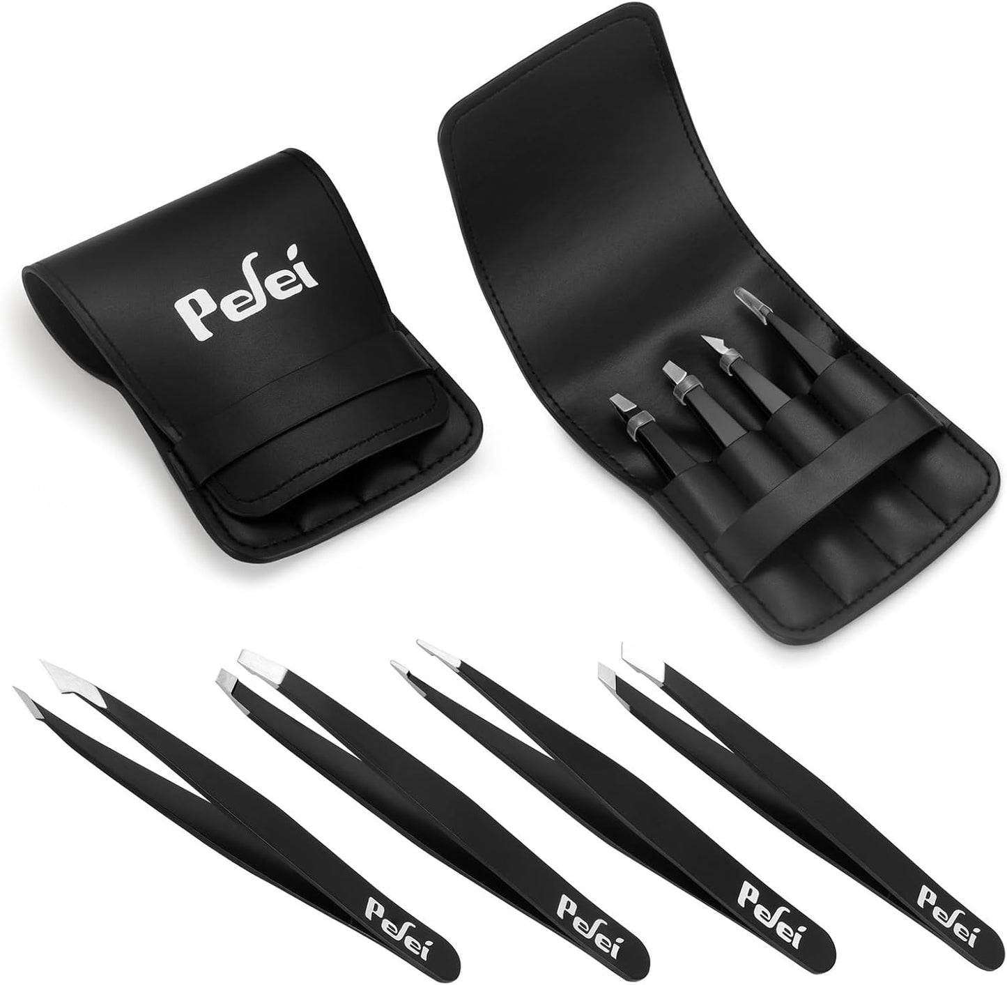 Tweezers Set - Professional Stainless Steel for Eyebrows