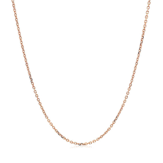 18k Rose Gold Diamond Cut Cable Link Chain (1.10 mm)