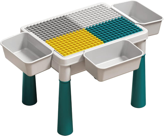 Small Activity Table for Toddlers 1-3, Kids Sensory Table for Playing Building Blocks, Marble Run Toy, Sand & Water (Small)