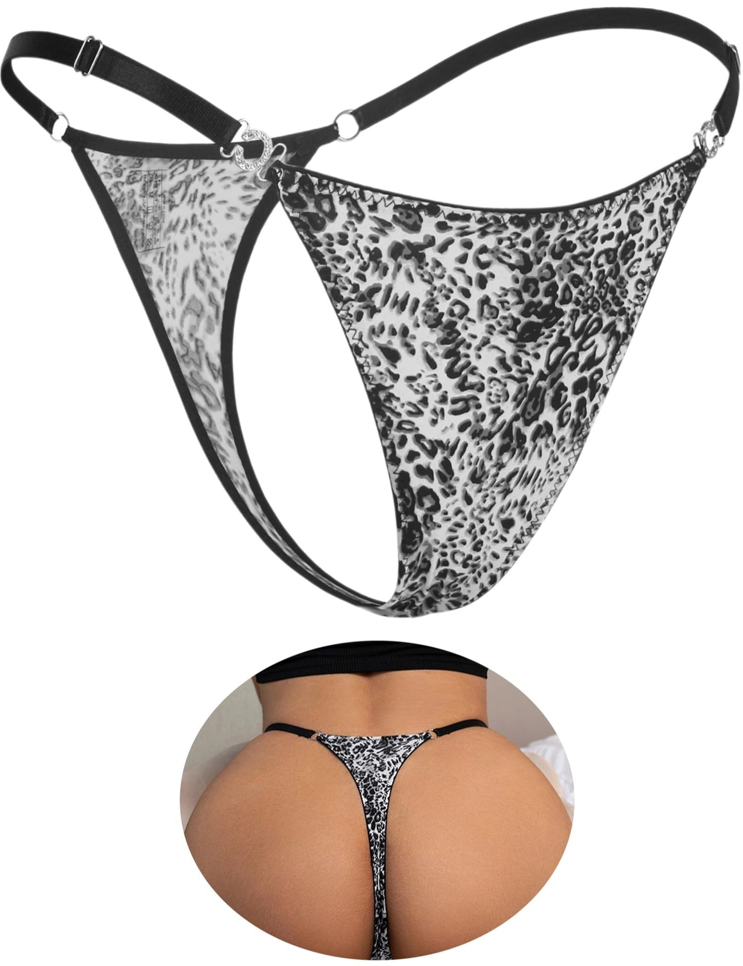 G-String Thongs for Women Sexy Underwear Adjustable String Thong T-Back Bikini Panties Cotton Crotch Underpants