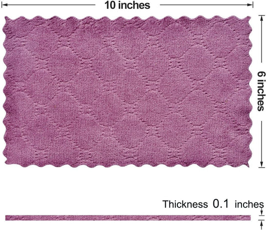 12PCS Kitchen Towels Dish Towels, Multipurpose Reusable Dish Cloths, Double-Sided Microfiber Cleaning Rags for Furniture, Car, Tea, Bowl, 10x 6 inch