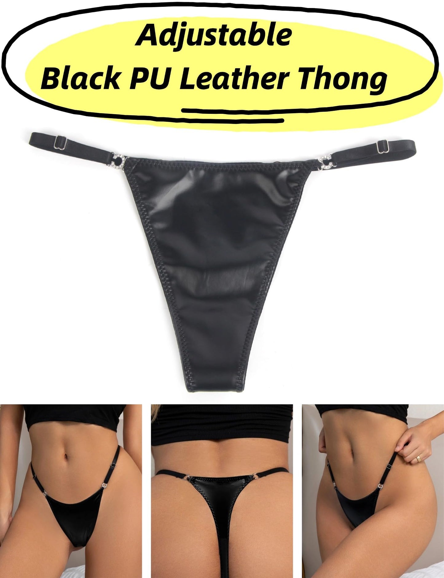 G-String Thongs for Women Sexy Underwear Adjustable String Thong T-Back Bikini Panties Cotton Crotch Underpants