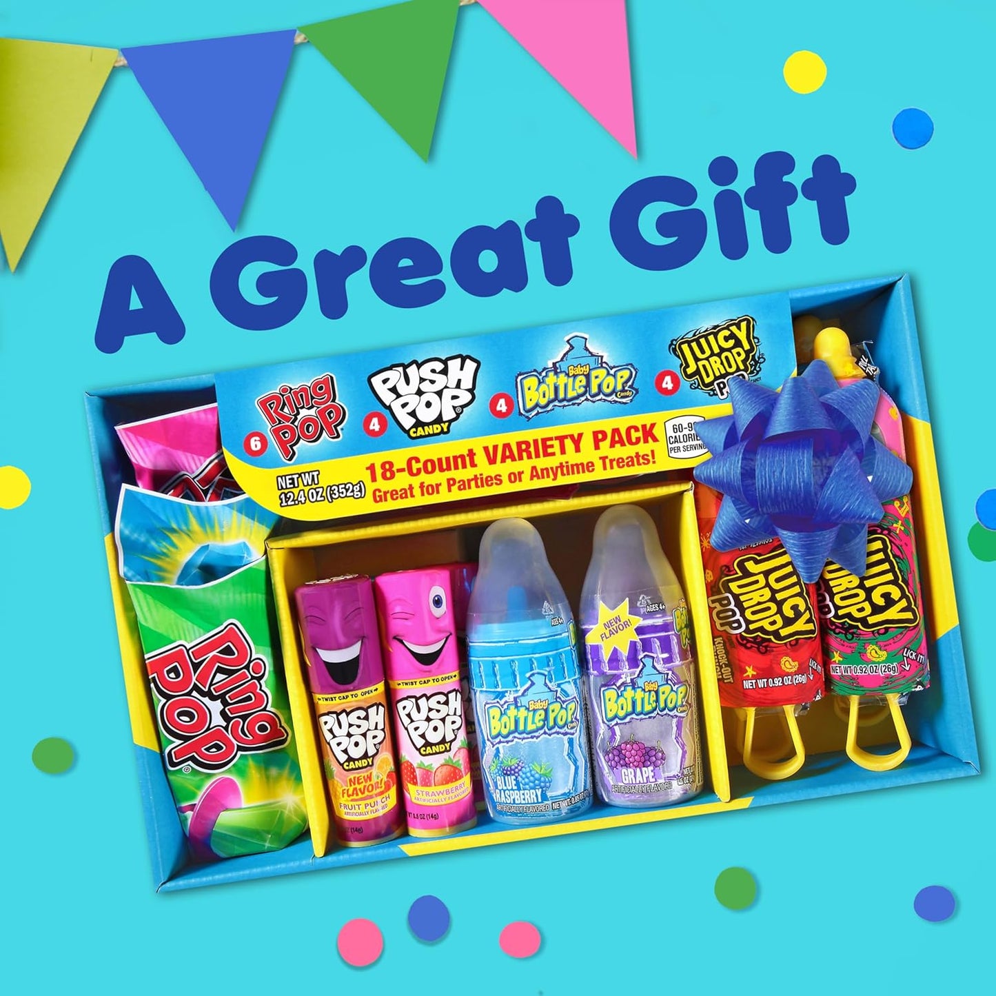 Candy Variety Pack, 18 Count Assorted Lollipops