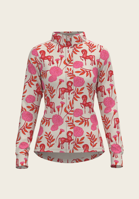 Peony in Pink Ladies Casual Button Shirt