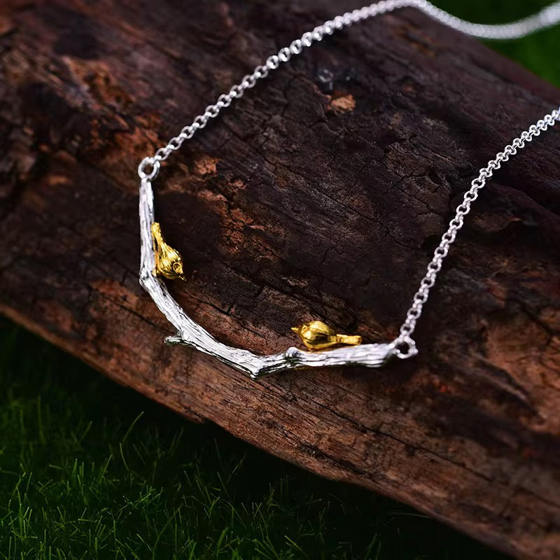 Nightingales on Branch Necklace #2