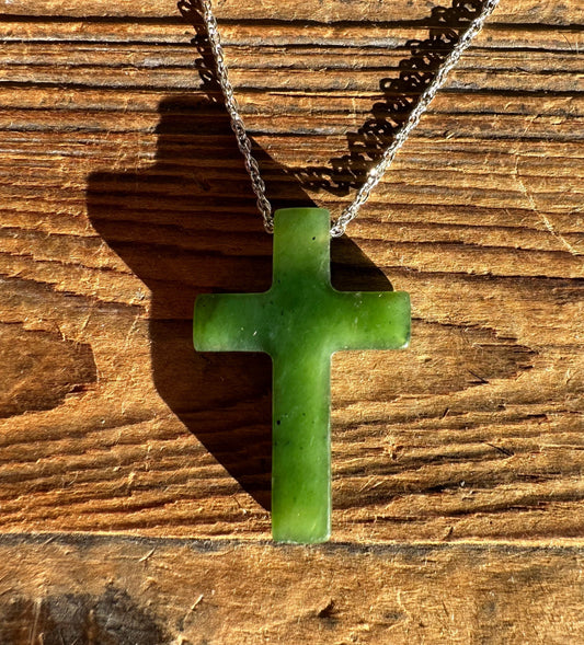 Charms & Pendants jewelry Jade Cross Pendant, 30mm