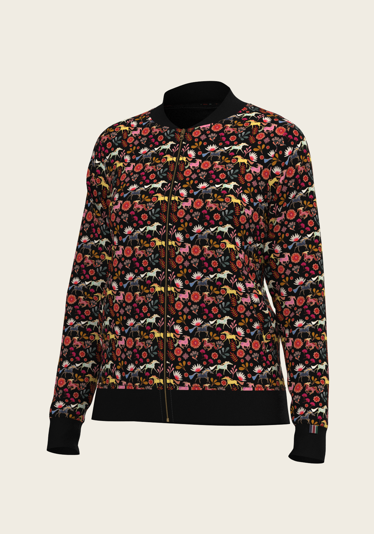 Bouquet on Black Reversible Jacket