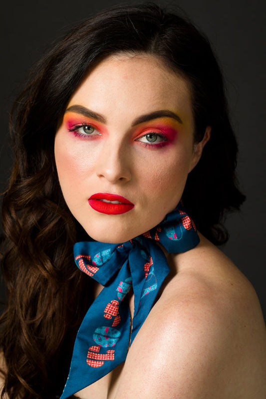 Armenian Alphabet Blue narrow Scarf