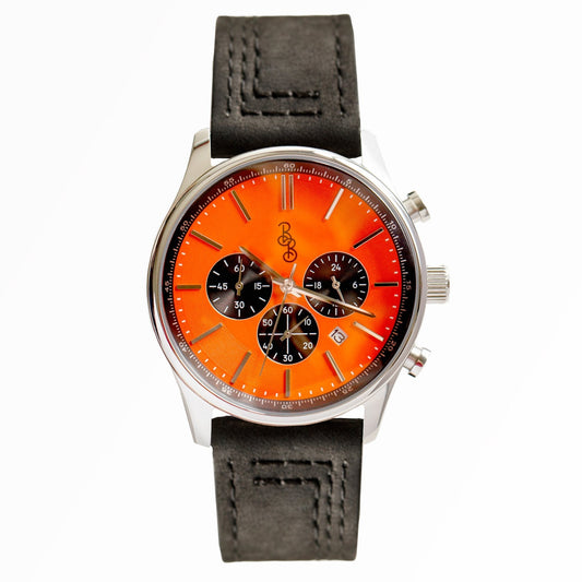 wristwatch Orange and Black Chronograph