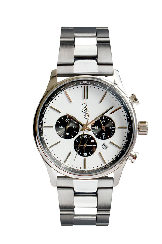 wristwatch White and Black Chronograph