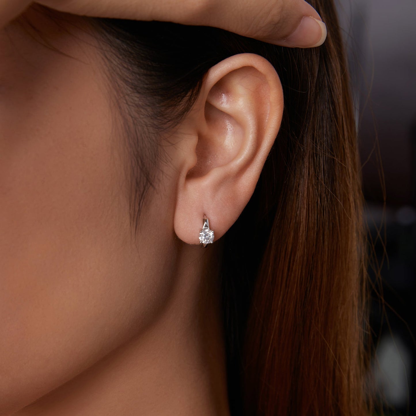 925 Sterling Silver Moissanite 0.50 Carat Earrings for Women