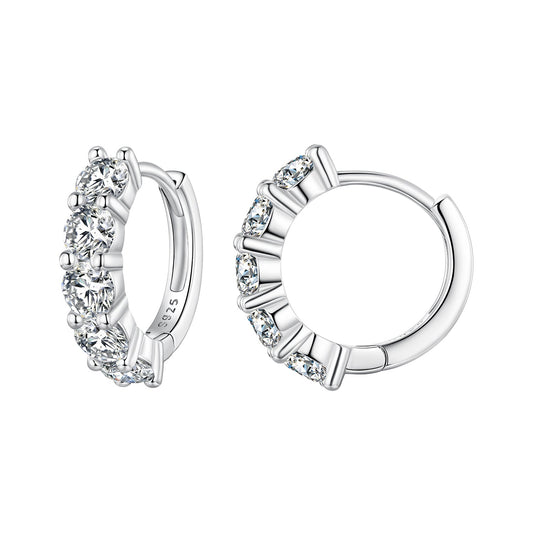 925 Sterling Silver 0.20 Carat Moissanite Earrings for Women