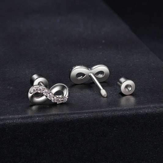 925 Sterling Silver & Moissanite Earrings 0.005ct for Women