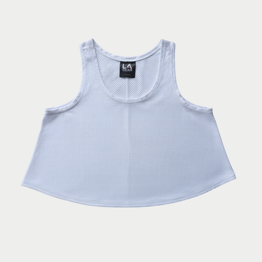 LA Gear Womenโs Athletic Mesh Tank | White