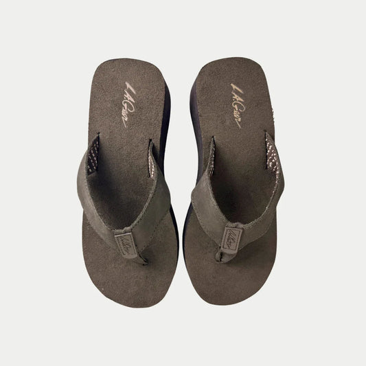 LA Gear Womenโs Malibu Flip-Flop | Brown Wedge