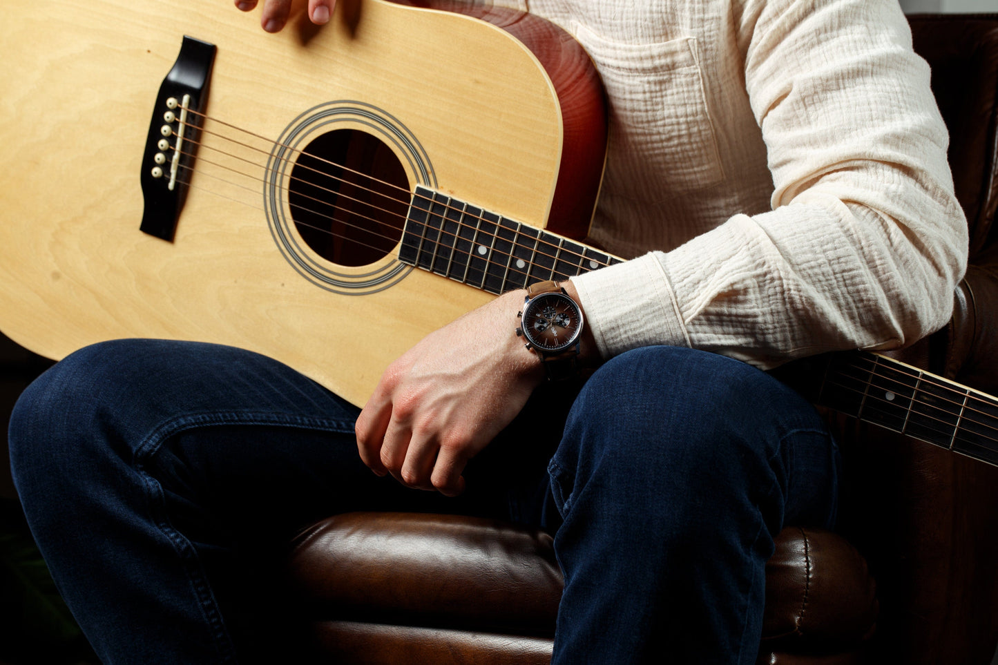 wristwatch Brown Retro Chronograph