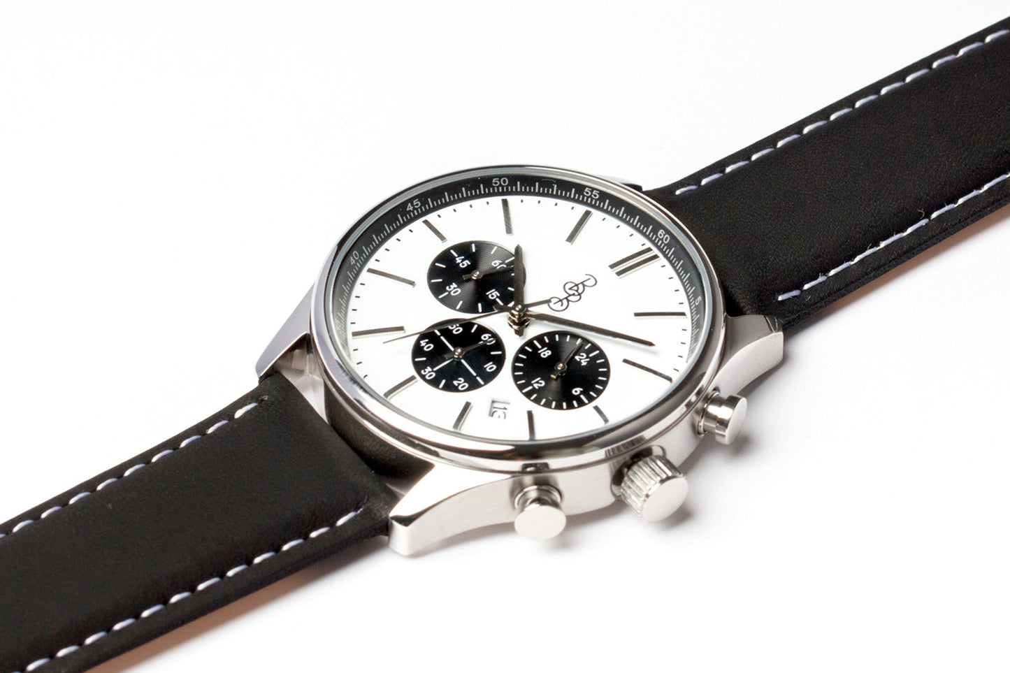 wristwatch White and Black Chronograph