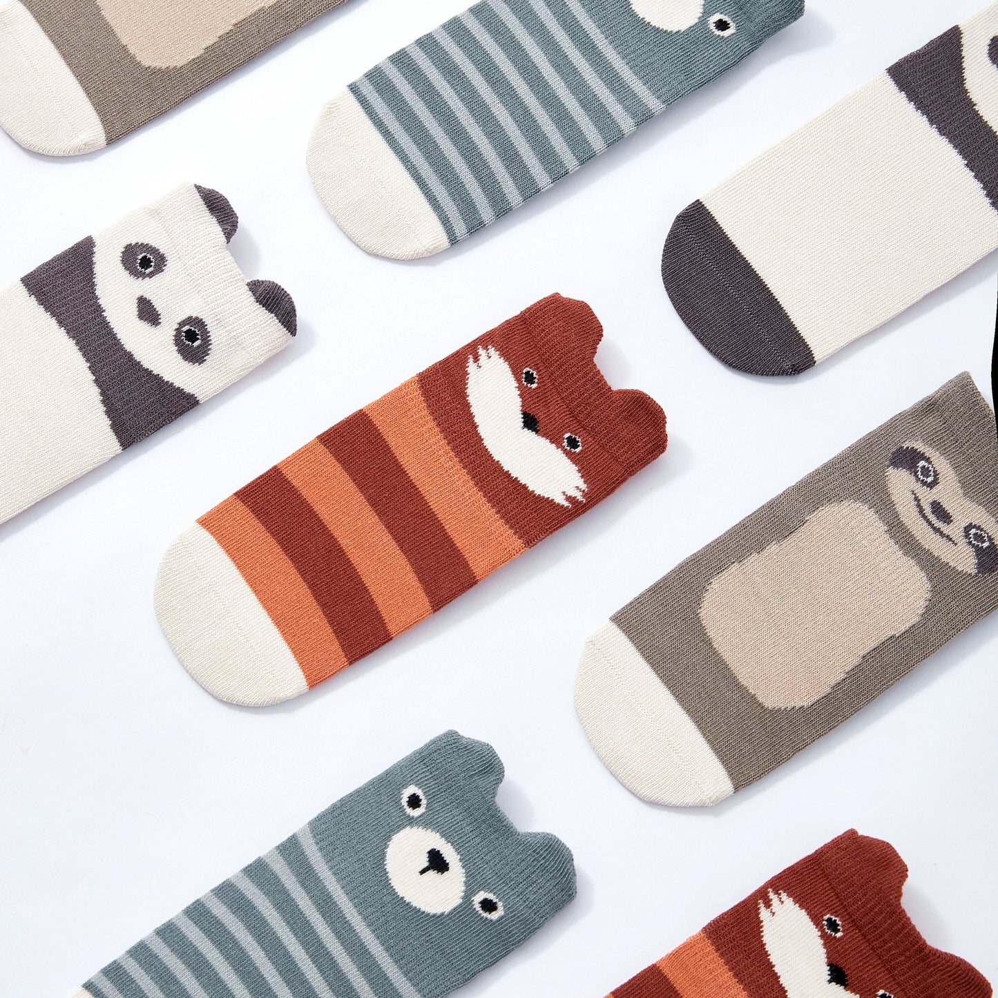 Critter Crew II- Organic- 4 Pairs of Stay-On Baby & Toddler Non-Slip Socks