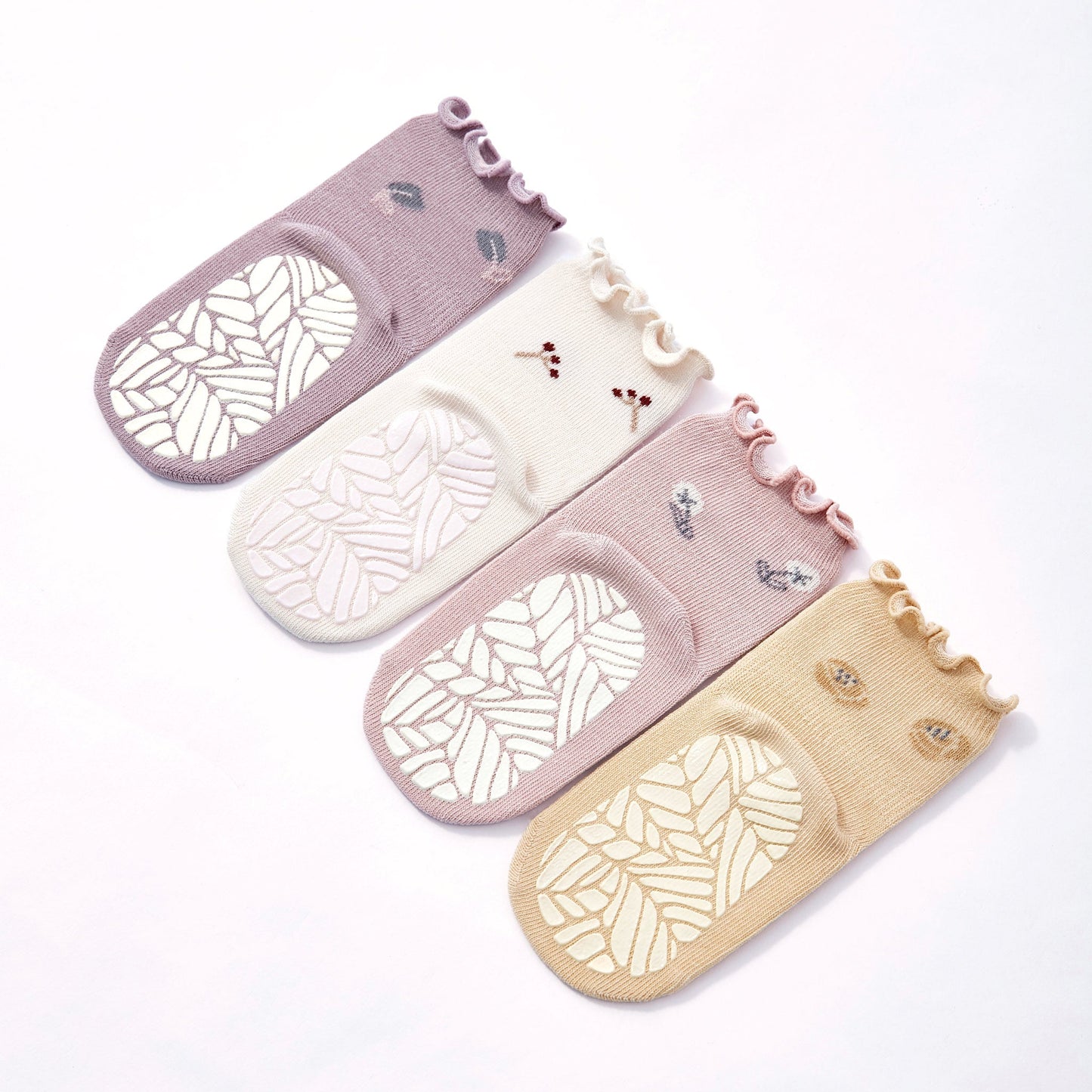Socks Little Wonder Things- Organic- 4 Pairs of Stay-On Baby & Toddler Non-Slip Socks