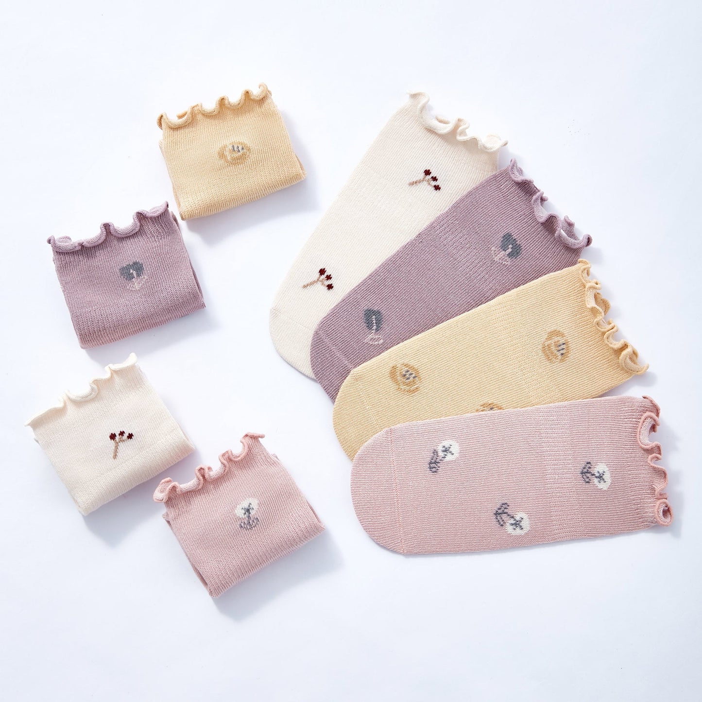 Socks Little Wonder Things- Organic- 4 Pairs of Stay-On Baby & Toddler Non-Slip Socks