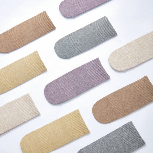 Organic Cotton Socks- Lavender & Lemon- 4 Pairs of Stay-On Baby & Toddler Non-Slip Socks