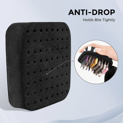 Nail Drill Bit Holder Case – Zebra Print – 64-Hole Dustproof