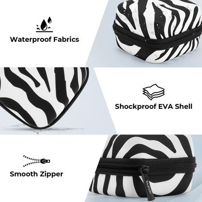 Nail Drill Bit Holder Case – Zebra Print – 64-Hole Dustproof