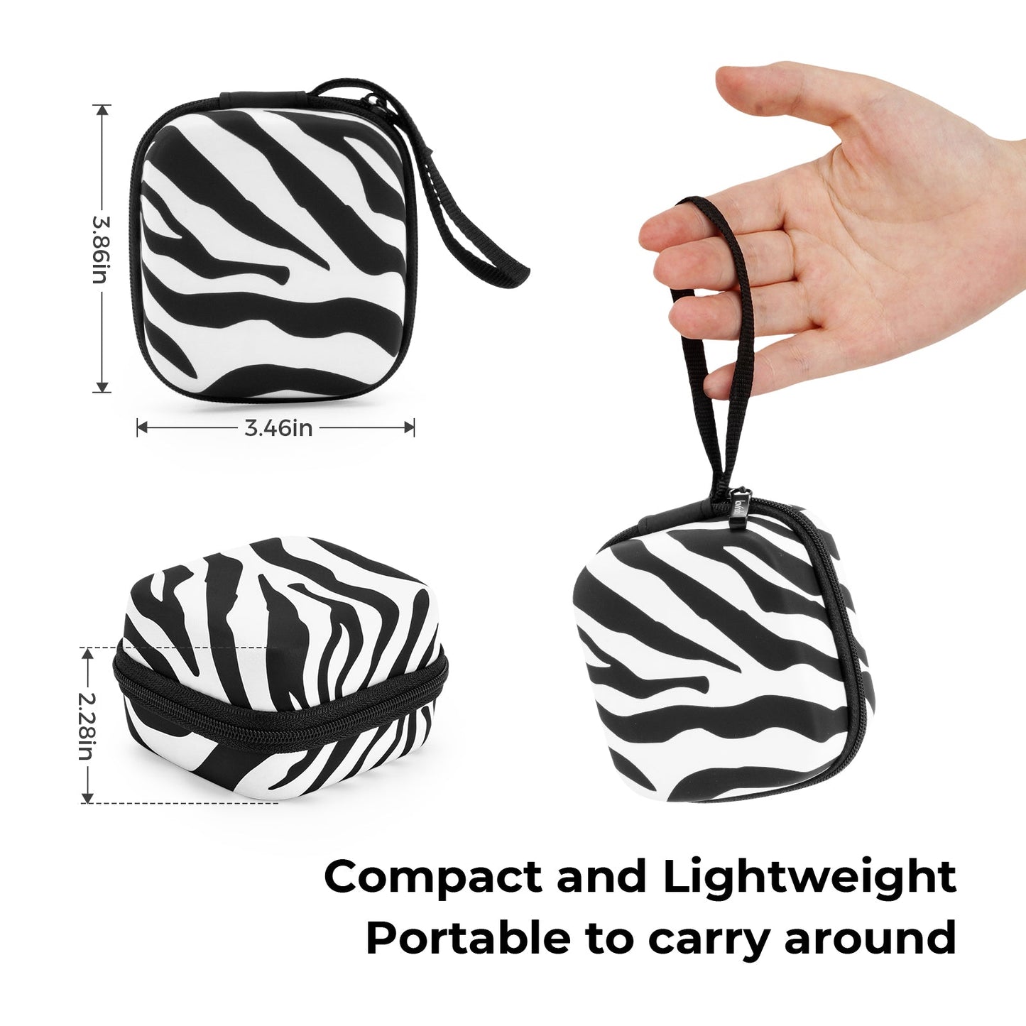 Nail Drill Bit Holder Case – Zebra Print – 64-Hole Dustproof