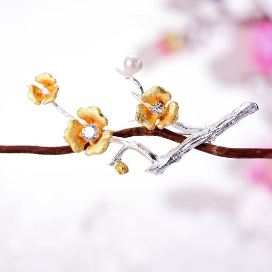 Flower Pin with Pearl