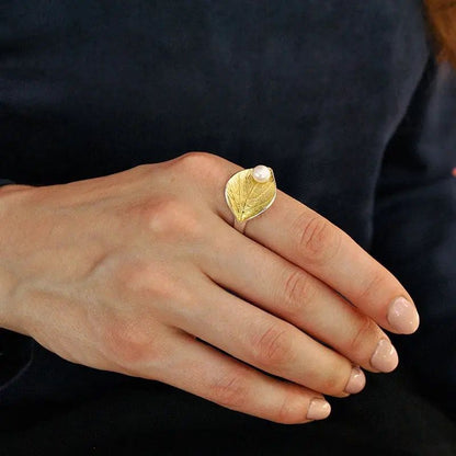 Pearl Leaf Ring