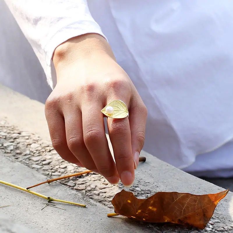 Pearl Leaf Ring
