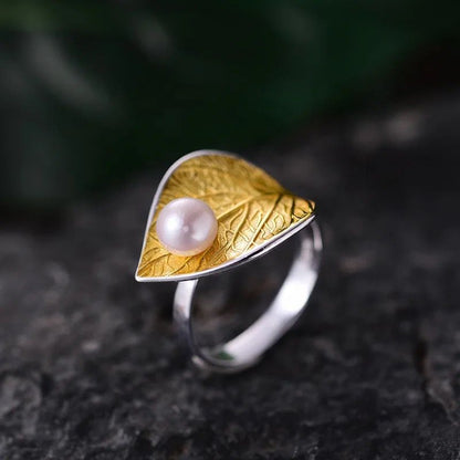 Pearl Leaf Ring