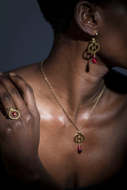 Pomegranate Gold Earrings