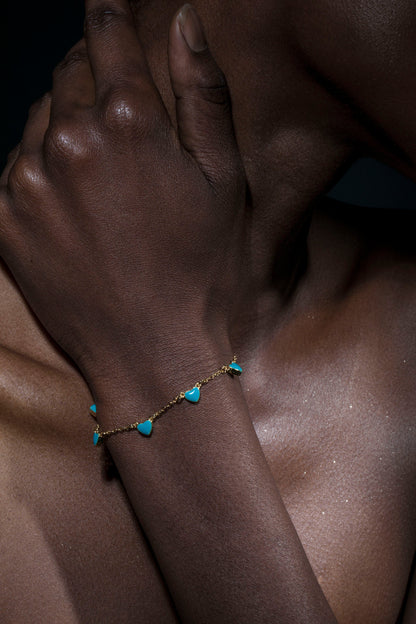 Heartfelt Charm: Chain of Hearts Bracelet