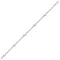 14k White Gold Anklet with Puffed Heart Design