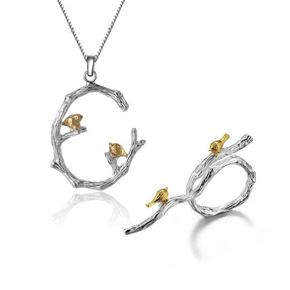 Nightingales on Branch Necklace