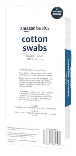 Amazon Basics Cotton Swabs for Personal Hygiene and Baby Care