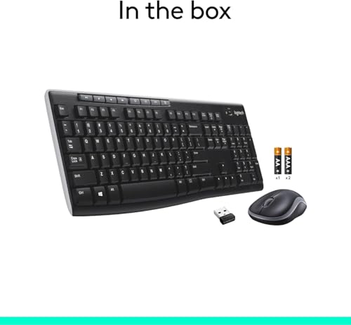 Wireless Keyboard and Mouse MK270 Combo for Windows, 2.4 GHz, 8 Multimedia Keys