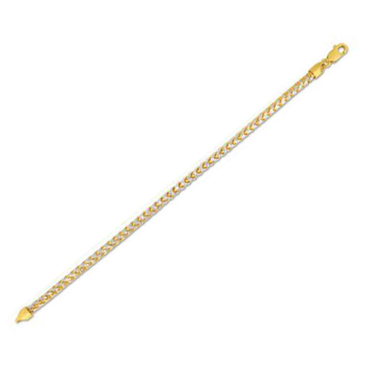 Round Pave Franco Chain Bracelet in 14k Yellow Gold  (4.00 mm)