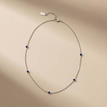AC Gold Plated Necklace with Colored Zircon Gemstone