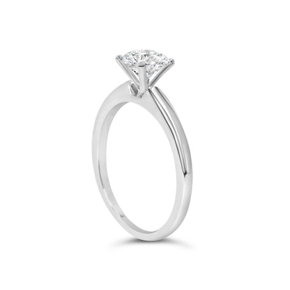 14K White Gold 1.0 Cttw Round Lab Grown Diamond 4 Prong Solitaire Engagement Ring (F-G Color, VS2-SI1 Clarity) - Ring Size 7