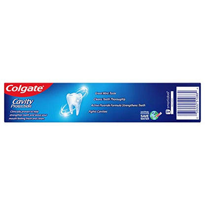 Colgate Cavity Protection Toothpaste with Fluoride, Minty Great Regular Flavor, Anti Cavity Toothpaste, 6 Oz Tube