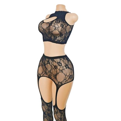 Fishnet Bodystocking One Piece Mesh Bodysuit Sexy Tights Full Body See Through Jumpsuit