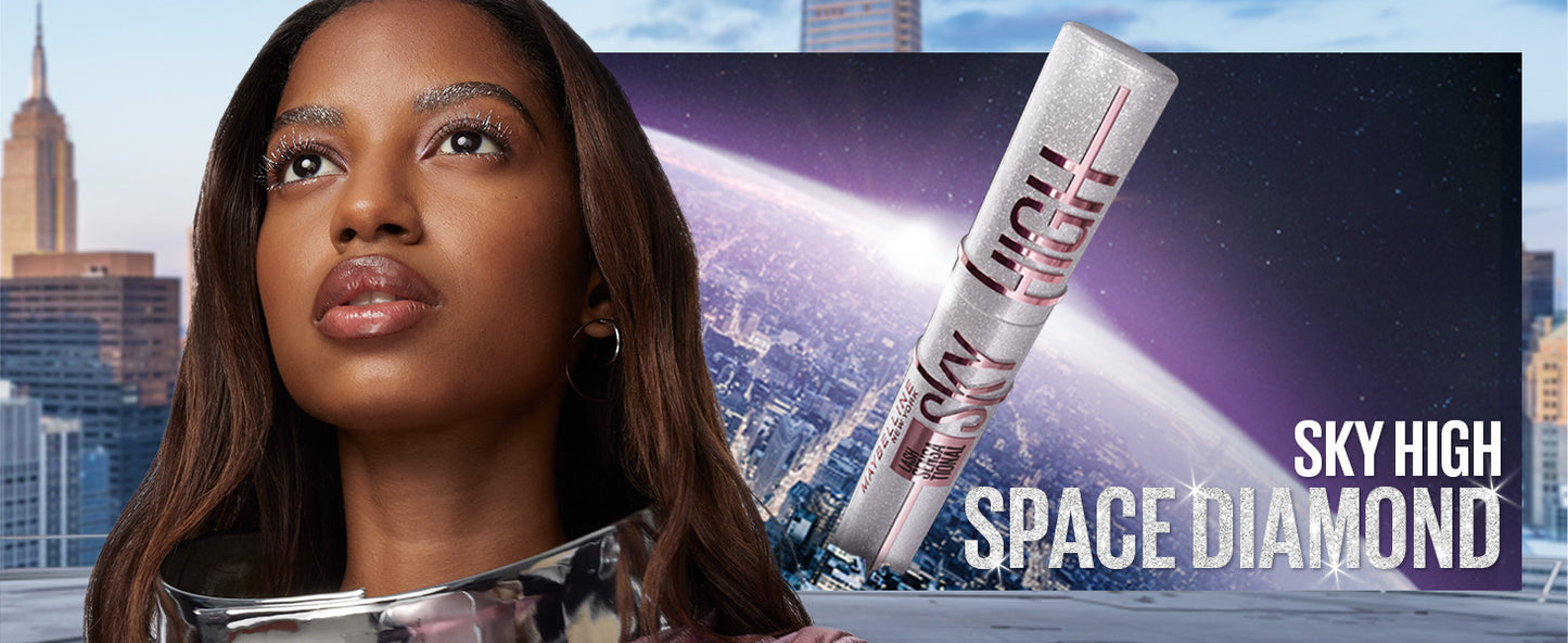 MAYBELLINE Sky High Glitter Mascara, Diamond Effect Eye Makeup for Lashes and Brows