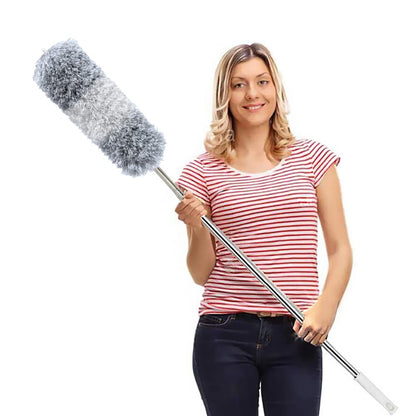 Microfiber Feather Duster Extendable Duster with 100 inches Extra Long Pole, Bendable Head & Long Handle Dusters for Cleaning Ceiling Fan, High Ceiling, Blinds, Furniture & Cars
