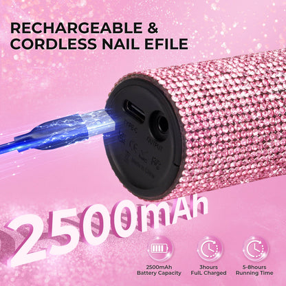 Wand Lite Nail Drill - Pink Diamond - 35,000 RPM Rechargeable