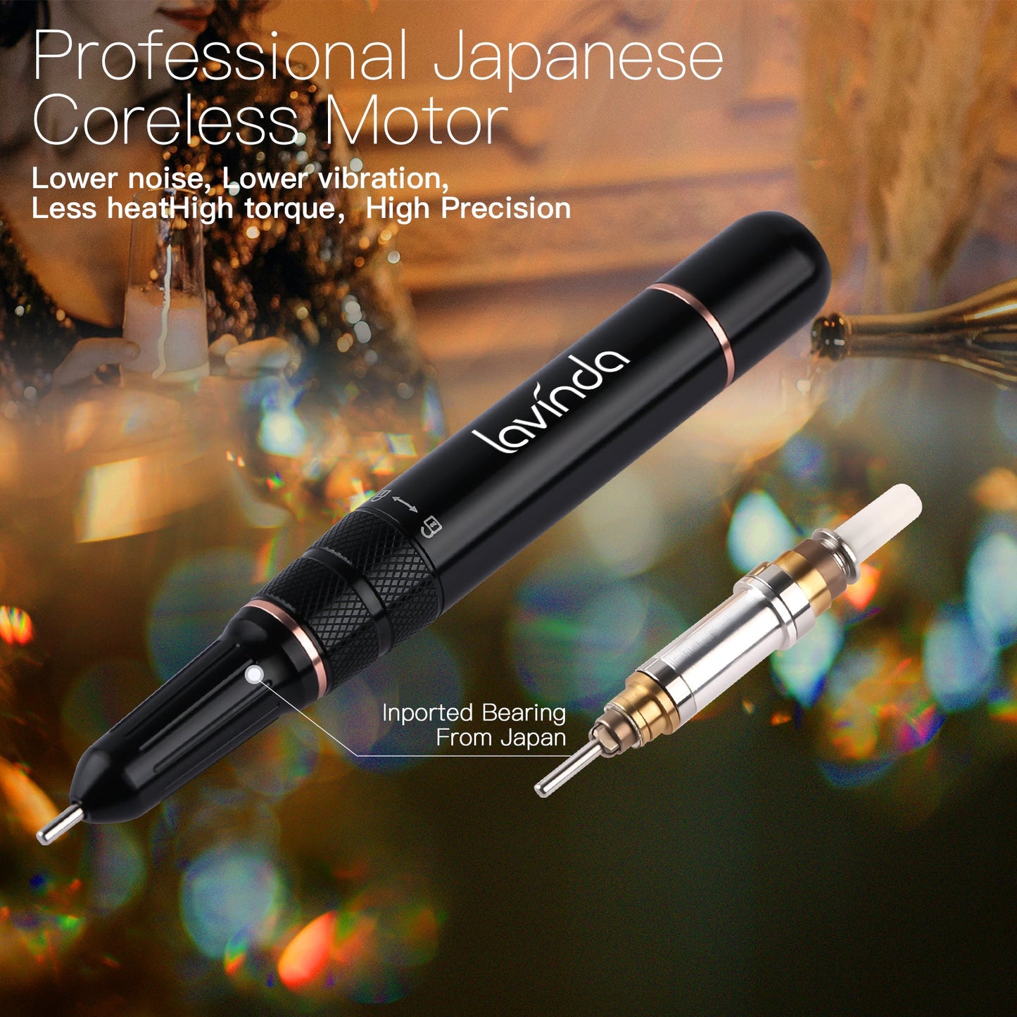 Wand Bling Nail Drill - Crystal Diamond - 35,000 RPM Rechargeable